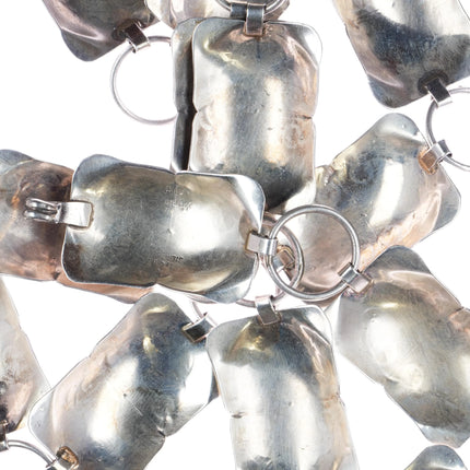 44" Navajo Hand Stamped sterling silver link concho belt - Estate Fresh Austin