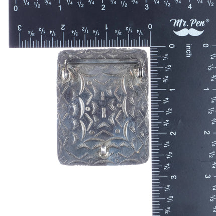 David R Freeland Jr Sterling, Turquoise wolf inlay belt buckle - Estate Fresh Austin