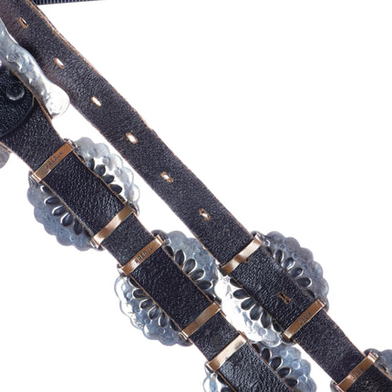 38" Fred Guerro Apache Sterling silver concho belt with turquoise - Estate Fresh Austin