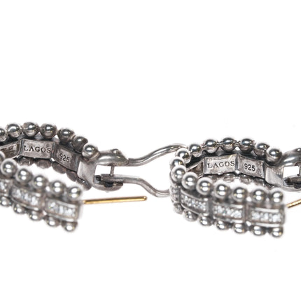 LAGOS Caviar Spark Diamond Huggie Earrings Sterling/14k posts - Estate Fresh Austin