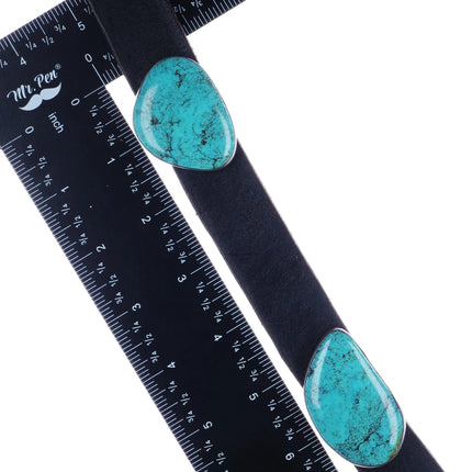 44" Vintage Milton lee Navajo sterling turquoise slabs concho belt - Estate Fresh Austin