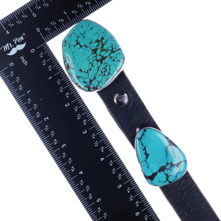 44" Vintage Milton lee Navajo sterling turquoise slabs concho belt - Estate Fresh Austin
