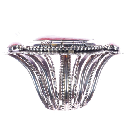 6.5" Huge WL Navajo silver Rhodochosite cuff bracelet - Estate Fresh Austin