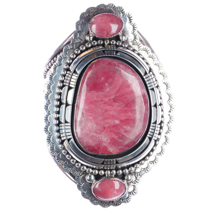 6.5" Huge WL Navajo silver Rhodochosite cuff bracelet - Estate Fresh Austin