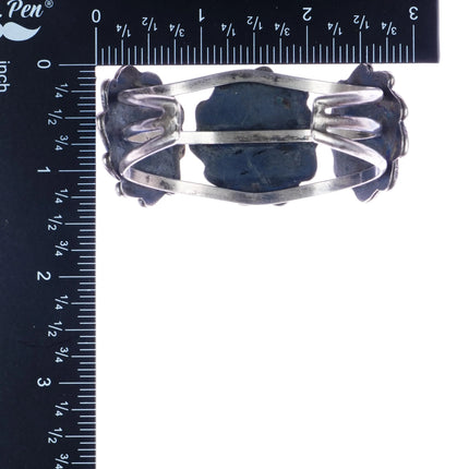 6.25" Vintage Navajo sterling 3 stone turquoise cuff bracelet - Estate Fresh Austin