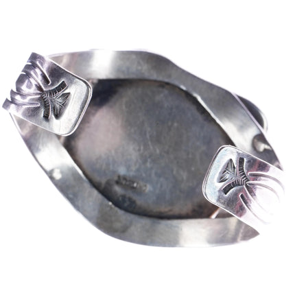 6.25" 50's-60's Navajo freeform nugget hand stamped silver cuff bracelet - Estate Fresh Austin