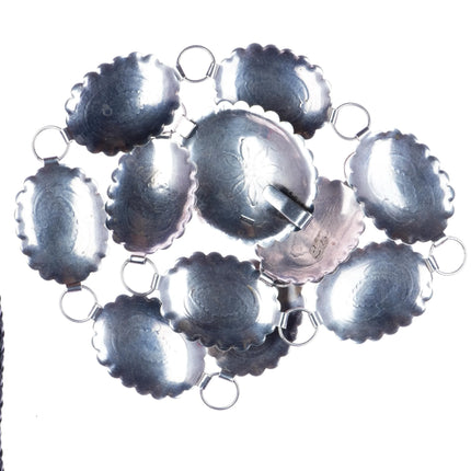 31.5" Vintage Navajo stamped sterling silver link concho belt - Estate Fresh Austin