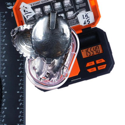 31.5" Vintage Navajo stamped sterling silver link concho belt - Estate Fresh Austin