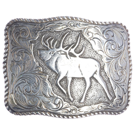 Crumrine for Eddie Bauer Vintage Sterling elk belt buckle - Estate Fresh Austin