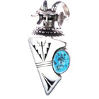 Benny Ration Navajo sterling and turquoise pendant/pin - Estate Fresh Austin