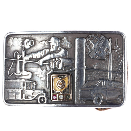 Vintage sterling silver 10k gold Bell Telephone belt buckle - Estate Fresh Austin
