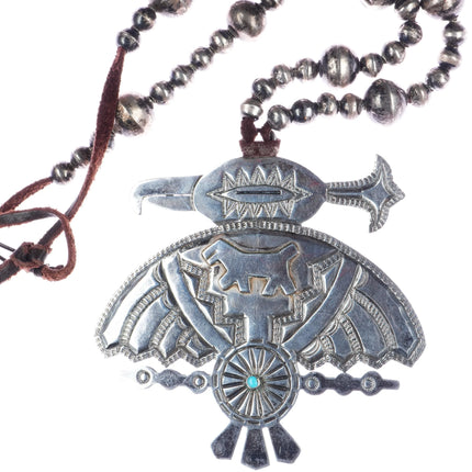 1930's Navajo silver pearls/Fred Harvey "The Thunderbirds" pendant - Estate Fresh Austin