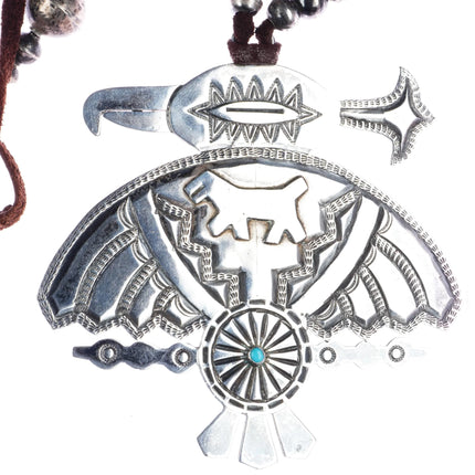 1930's Navajo silver pearls/Fred Harvey "The Thunderbirds" pendant - Estate Fresh Austin