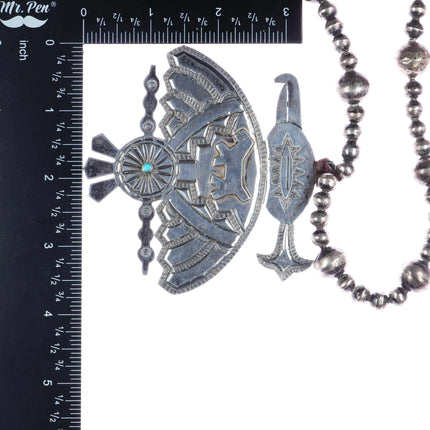 1930's Navajo silver pearls/Fred Harvey "The Thunderbirds" pendant - Estate Fresh Austin