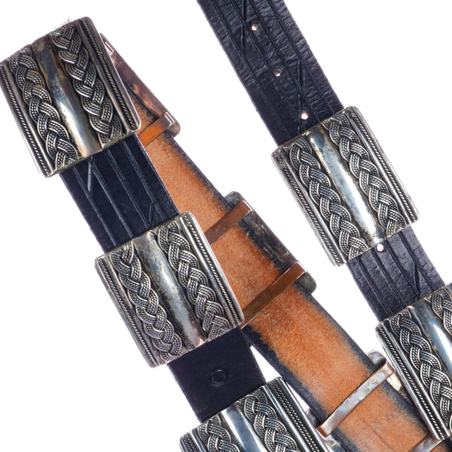 35-40" Benny Peralto Navajo Heavy sterling woven concho belt - Estate Fresh Austin
