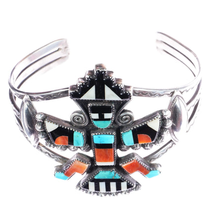 6.25" 40's-50's Betty and Gillerimo Natachu Zuni knifewing silver cuff bracelet - Estate Fresh Austin