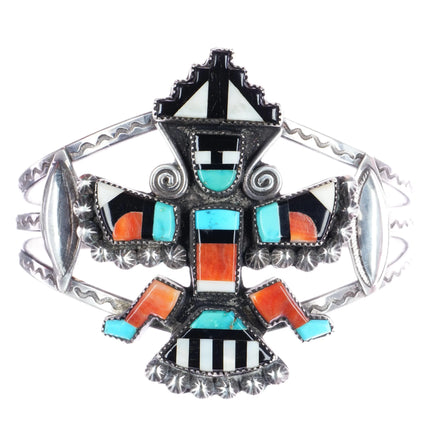 6.25" 40's-50's Betty and Gillerimo Natachu Zuni knifewing silver cuff bracelet - Estate Fresh Austin