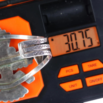 6.25" 40's-50's Betty and Gillerimo Natachu Zuni knifewing silver cuff bracelet - Estate Fresh Austin