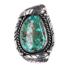 Vintage Navajo silver pendant/pin with nice turquoise rope bezel - Estate Fresh Austin