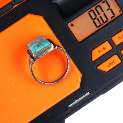 sz12.25 c1930's Navajo silver ring with nice turquoise - Estate Fresh Austin