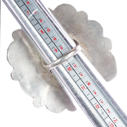 Huge sz9.5 Vintage Navajo silver turquoise cluster ring - Estate Fresh Austin