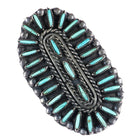sz6.75 Large Vintage Zuni sterling natural turquoise needlepoint ring - Estate Fresh Austin