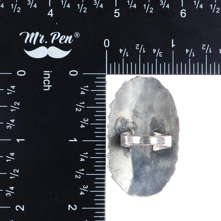 sz6.75 Large Vintage Zuni sterling natural turquoise needlepoint ring - Estate Fresh Austin