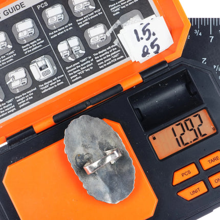 sz6.75 Large Vintage Zuni sterling natural turquoise needlepoint ring - Estate Fresh Austin