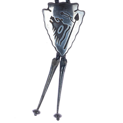 c1960 c-31 Eldon James Hopi arrowhead form bear head bolo tie - Estate Fresh Austin