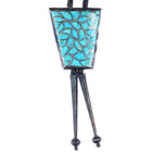 c1960 c-31 Alice Leekya Homer Zuni sterling turquoise fishscale inlay bolo tie - Estate Fresh Austin