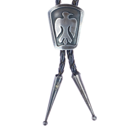 c1950 Navajo silver thunderbird bolo tie - Estate Fresh Austin