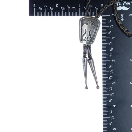 c1950 Navajo silver thunderbird bolo tie - Estate Fresh Austin