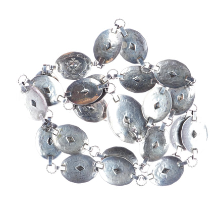 Vintage Navajo Sterling silver link concho belt/hatband with twisted wire rings - Estate Fresh Austin