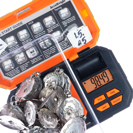 Vintage Navajo Sterling silver link concho belt/hatband with twisted wire rings - Estate Fresh Austin