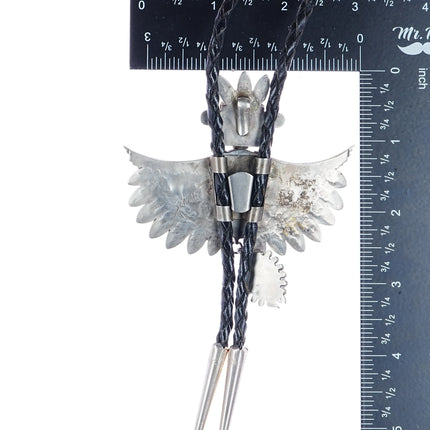 Nelson Morgan Navajo sterling and turquoise kachina bolo tie - Estate Fresh Austin