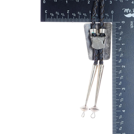 c1960 c-31 Zuni inlay sterling bolo tie with thunderbird - Estate Fresh Austin