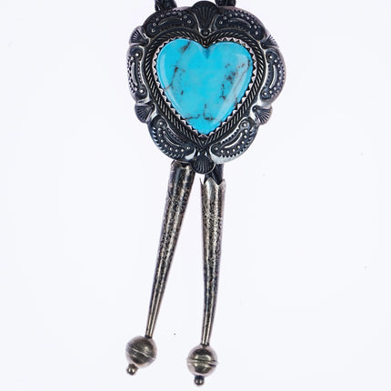 Vintage Southwestern sterling silver heart bolo tie - Estate Fresh Austin
