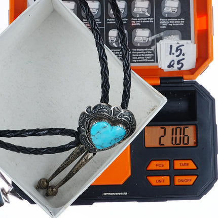 Vintage Southwestern sterling silver heart bolo tie - Estate Fresh Austin