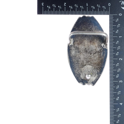 Vintage Native American Modernist silver Chrysocolla belt buckle - Estate Fresh Austin