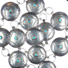 30's-40's Navajo large silver link concho belt with nice stampings and turquoise - Estate Fresh Austin