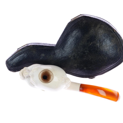c1890 Orientalist/Blackamoor Meerschaum Pipe with glass eyes - Estate Fresh Austin