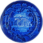 c1830 Adams Villa Regent Park London Dark blue transferware Staffordshire - Estate Fresh Austin