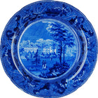 c1830 Harvard College American Historical Staffordshire US dark blue plate 10.25 - Estate Fresh Austin
