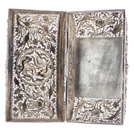c1900 Large pr Antique Chinese export Silver pierced boxes - Estate Fresh Austin