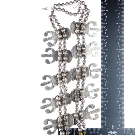 Vintage Saguaro Cactus sterling, turquoise, and coral squash blossom necklace - Estate Fresh Austin