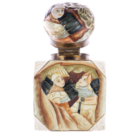 c1890 Royal Rudolstadt Japonesque/Satsuma style large porcelain inkwell - Estate Fresh Austin