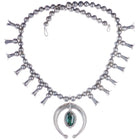 Vintage Silver and chrysocolla squash blossom necklace - Estate Fresh Austin