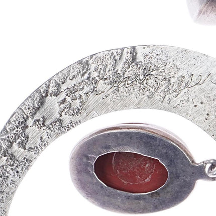 Vintage Silver squash blossom necklace with coral Clark Teller - Estate Fresh Austin