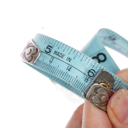 6" 30's-40's Navajo silver and turquoise arrow stamped cuff bracelet - Estate Fresh Austin
