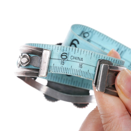 6.625" 1930's Navajo ingot silver turquoise cluster cuff bracelet F Peshlakai? - Estate Fresh Austin